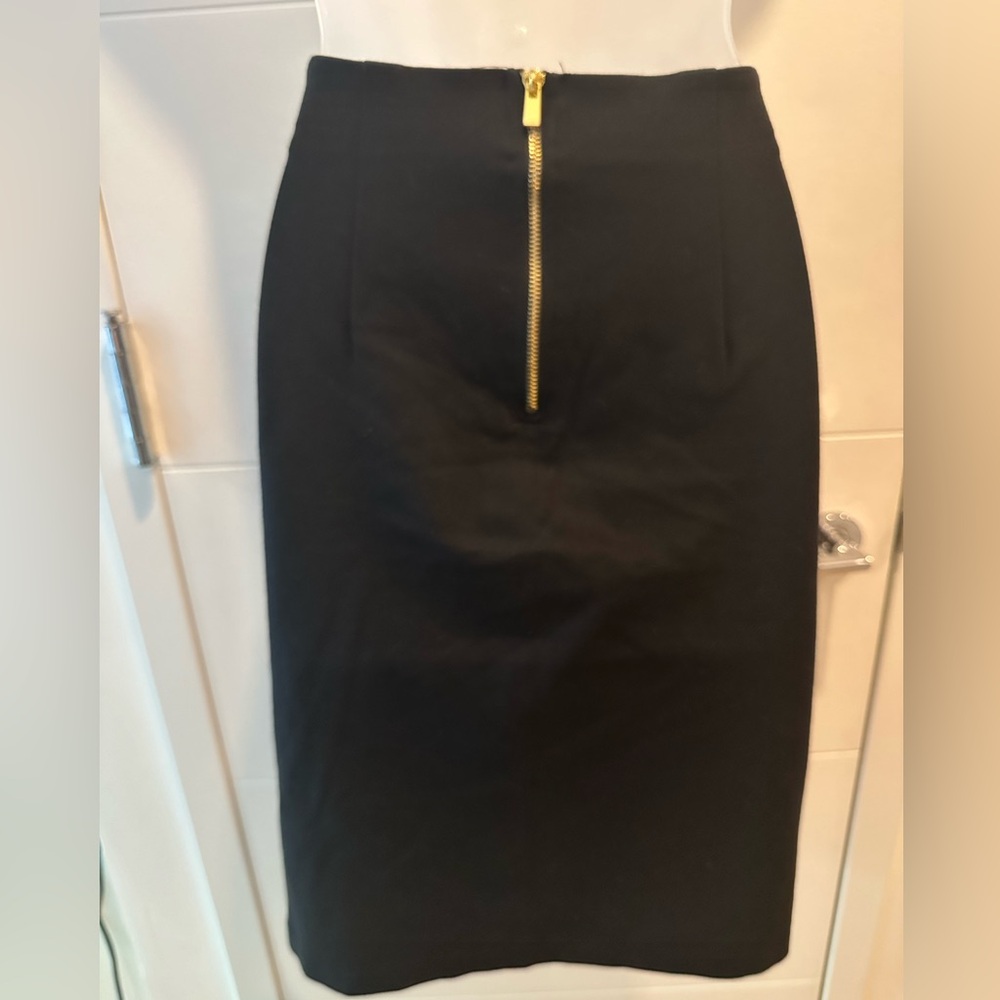 Philosophy Black Pencil Skirt w/ Gold Zipper - Size 12